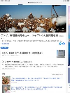 久しぶりに良いニュース、新疆綿使用中止の日本企業が出てきた