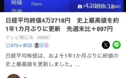 日経平均株価史上最高値